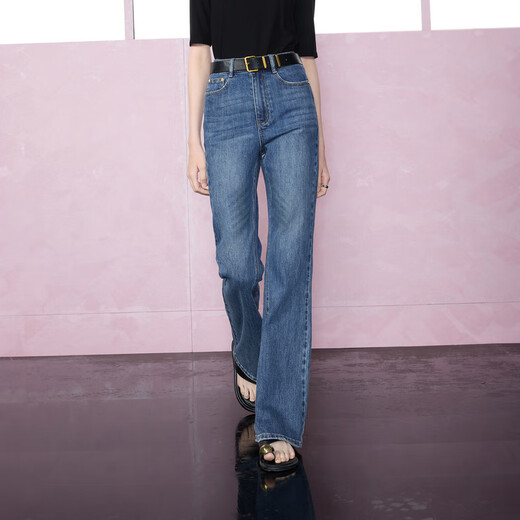 Sancai 2025 autumn new style bootcut jeans high waist slim trousers for slimming women