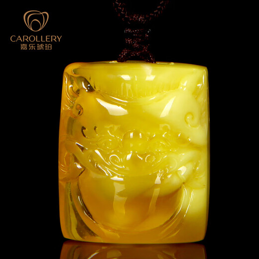 Carol auxiliary first title ring, beeswax pendant for men and women, gold twisted honey carving, natural amber pendant, unique gift