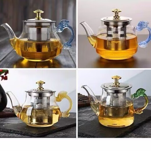 Kangpujia thickened high temperature resistant open flame heating high borosilicate glass teapot 304 filter liner home office tea making set one tea warehouse not recommended