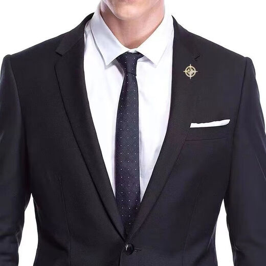 Men's suit jacket decorative brooch 6-pointed star badge button corsage small collar pin shirt collar button personalized trendy 6-pointed star gold 6-pointed star silver