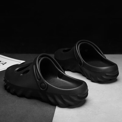 Herren Summer Wear 2025 Neuer Strand mit dicker Locked Anti-Rutsch-Anti-Odor-Bag-Toe Halb-Sand-Hausschuhen für Männer schwarz 42