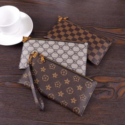 Kangaroo Leather Women's Long Wallet Women's Zipper Wallet Multiple Card Slots Light Luxury Clutch Mobile Phone Bag Presbyopia Coffee