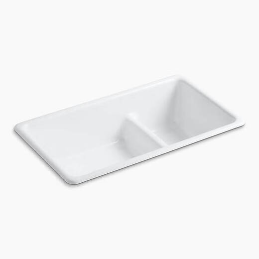 Yongfan Kohler K-6625-0 sur la plate-forme Andong, bassin de cuisine en fonte à double utilisation, cuisine à double caisse, etc. Basin de lavabo, bassin simple