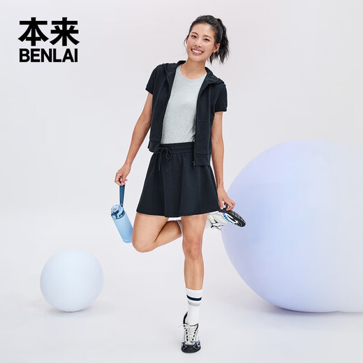 Originally, BENLAI women's antibacterial hooded short-sleeved jacket for women 2025 autumn new jacket for women BNT150001 Moon Blue M