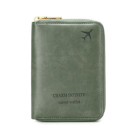 NEU 2025 Neues RFID Anti-Magnetic Passport Bag Reißverschluss Kurzreisepassclip Multifunktionslagertasche Braun