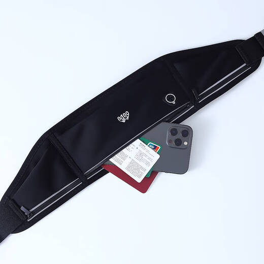 
SMVP ID storage bag Anti-theft and close-fitting invisible waist bag Travel abroad sports running passport bag thin anti-stealing wallet Classic black invisible close-fitting anti-theft equal-code