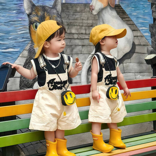
Xiya Meng Parent-child suits for family of three and four summer overalls for mother and daughter suits different parent-child suits mother and daughter style 2025 Black suit Mom S[-105Jin[Jin equals 0.5 kg]] 85