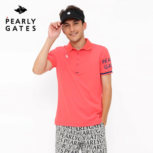 PEARLY GATES Golf Summer Men's PG New Short Sleeve T-Shirt POLO Shirt Casual Fashion Golf Breathable Sports Top Green 053-4260701-141 M