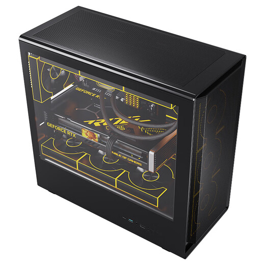 Peninsula Iron Box (PADO) Zhulong L6 Black Glass Side Mesh Desktop Computer Main Case Supports 360 Water Cooling/ATX Motherboard/Air Duct Case/Dust-proof Cooling/12 Fan Positions