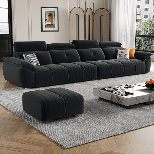 Fergero Chenille sofa living room 2025 new cream style small apartment adjustment headrest fabric sofa 969#2.4m