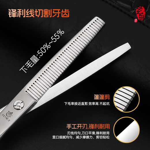 Xuanniao professional pet scissors, dental scissors, thinning scissors, 6.5-inch Teddy dog grooming and trimming scissors, 7.0-inch fluffy scissors
