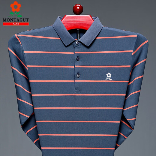 Camiseta de manga larga de manga larga para hombres de alta gama Montagut Camiseta de bolsillo de bolsillo de bolsillo de bolsillo de bolsillo real de bolsillo de bolsillo real de m de algodón