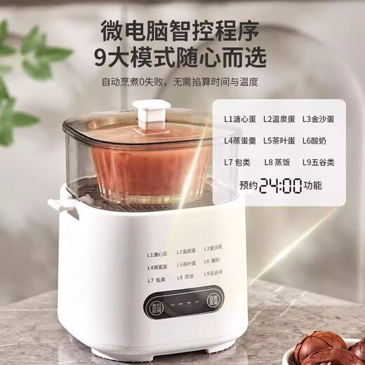 RASW German egg cooker automatic power off 2025 egg steamer multifunctional household small boiled egg breakfast artifact steaming and cooking all-in-one machine for one person fully automatic double layer flagship exclusive model full set of accessories + large capacity + 24H reservation