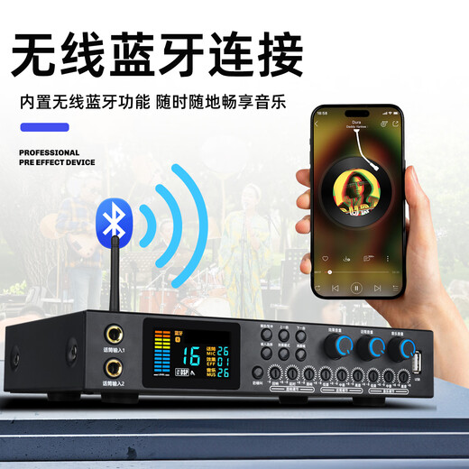 ZUU new front-end effector professional karaoke home karaoke balanced vocal front karaoke audio simulation advanced singing speaker equipment ktv K160 front-end effector double-headed lotus line
