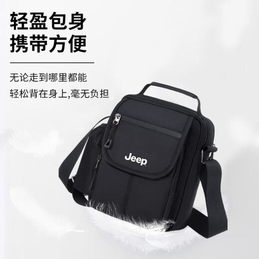 Bolso de hombro Jeep para la bolsa de español a través de los hombres y la bolsa de tramo cruzada de hombres, una nueva capacidad de gran capacidad, mochila pequeña, mochila de desplazamiento negro