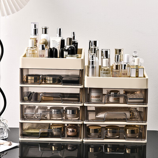 Cosmetic storage box, simple large-capacity drawer style desktop dustproof student dormitory office bedroom ins style four-layer three-drawer style 25.8*19*29cm