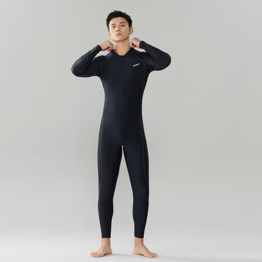 RSRDDY diving suit men's one-piece jellyfish suit long-sleeved trousers snorkeling full-body sunscreen quick-drying warm swimsuit large L (suitable for 80-100Jin Jin equals 0.5 kg)