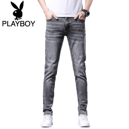 
Playboy (PLAYBOY) summer quick-drying thin men's jeans versatile slim feet stretch pants men's Korean style trendy youth trousers 1049 32