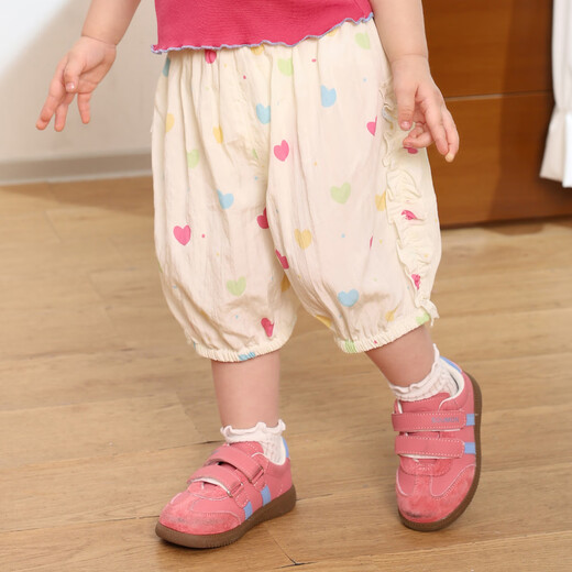 Luson Little O Dad Baby Mädchen Baby Girl Cropped Hosen dünne 2025 Sommer Neue Baby Butthose Rote Moskito-Repellenthose