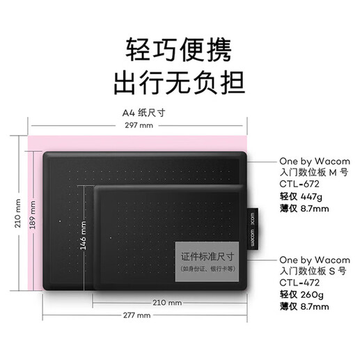 Wacom和冠 数位板 手绘板 手写板连电脑写字板 绘画平板 电子绘图板 画板写字教学网课  CTL-672/K2-F CTL-672中号