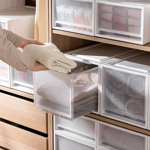 
MieHONE drawer shoe storage box clothes storage box plastic storage cabinet transparent storage box clothing sorting box shoe box 9227 depth 43.8 width 34 height 19 single independent installation cost-effective