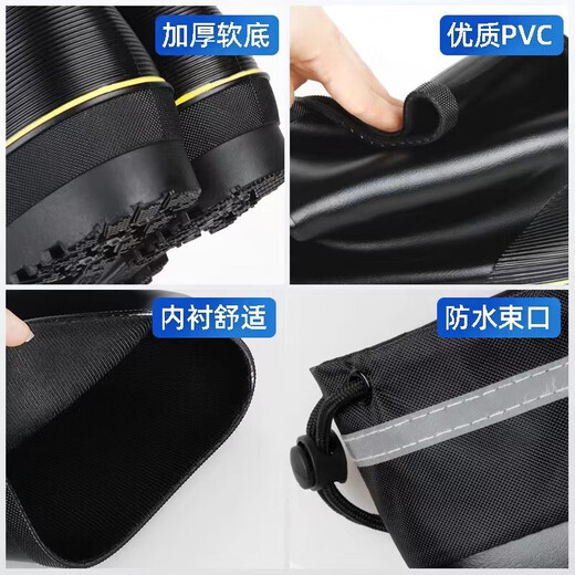 Huili Botas de lluvia impermeables Tubo medio para hombres Botas de lluvia anti-Slip Zapatos de goma Zapatos de agua Zapatillas CAR Lavado de pesca al aire libre Botas cortas 589 Black Tie 42