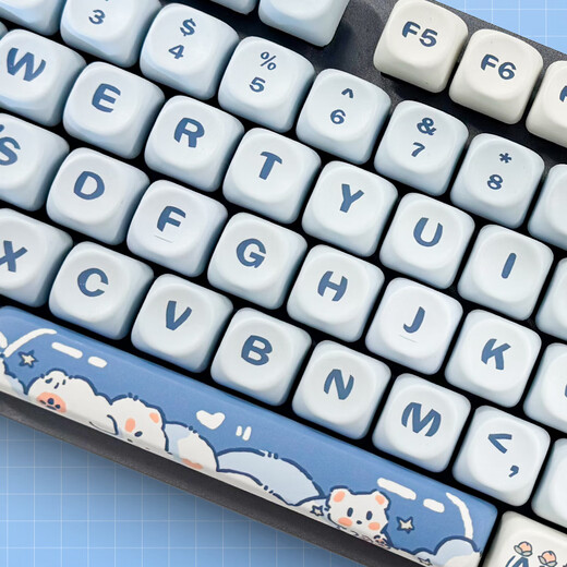 罗技（Logitech）K845机械键盘背光有线键盘 游戏电竞键盘 茶青红轴键盘DIY键帽 办公游戏键鼠套装 全尺寸104键盘 K845-冰淇淋小熊键帽 青轴