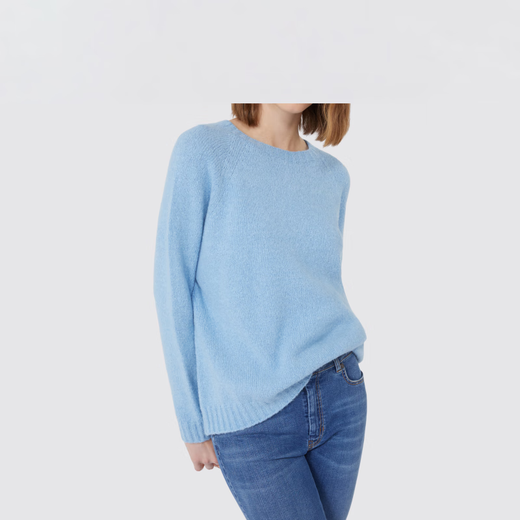 Weekend Max Mara 2025 Otoño e invierno Nuevo suéter de mezcla de alpaca para mujeres 5366155106 Blue XS