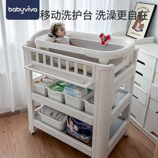 
babyviva diaper table baby care table newborn baby diapers change crib multifunctional massage touch bathtub diaper table + latex pad imported HDPE-food grade-