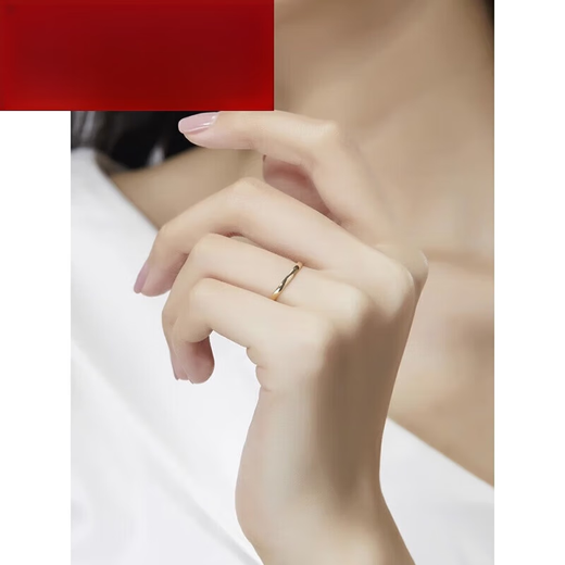 Juke Fashionable Colored Gold Ring Slim Hand Ring 18k Gold Ring Women's AU750 Plain Gold Tail Ring Rose Gold Ring Plain Women's No. 4