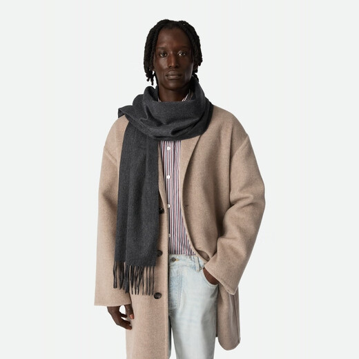 Bottega Veneta BV gift cashmere scarf for boyfriend, charcoal black mixed color, one size fits all