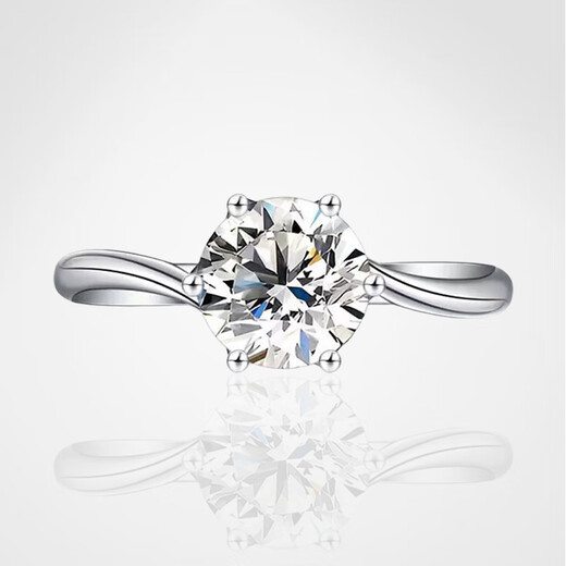 AVHE cultured diamond platinum ring with twisted arm and six claws, please order wedding gift Qixi Festival platinum laboratory diamond ring in stock. Platinum ring + 30 points diamond (D/VVS/3EX/N) No. 9-20 circle (circle number can be noted)