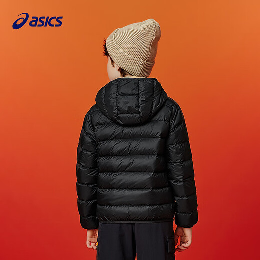 ASICS Kinderkleidung 25 Jahre Winter Kinderweiche und komfortable dreidsichere, leichte Warm-Down-Jacke [hohe Ladung] Schwarze Sauberkeit 1000 Meter down 170 Füllung 109,2g