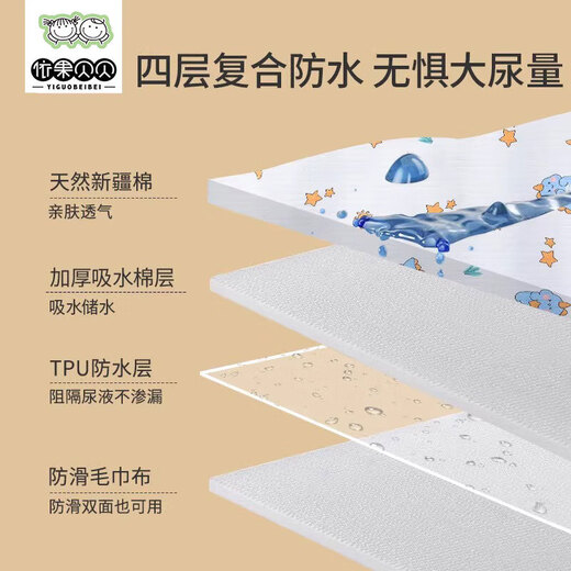 新款婴儿防水透气隔尿垫棉质柔软儿童尿垫可机洗防漏生理期姨妈垫 50*70 萌萌龙