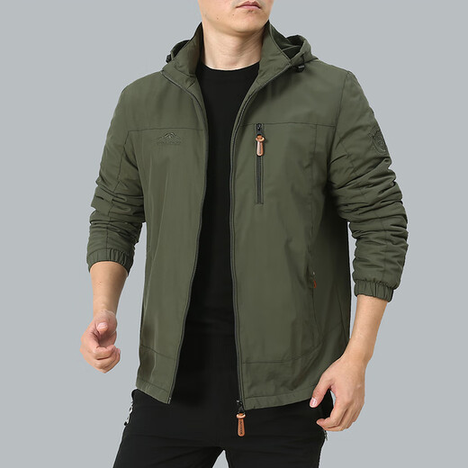 
VIIBEST9898 Cross-border casual jacket autumn and winter outdoor windproof charge plus velvet hooded casual jacket sports clip military green M