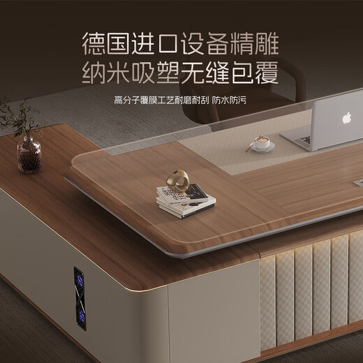 Shuxuan (SHUXUAN) boss desk office desk modern executive desk high-end office furniture president chairman desk and chair combination 3.2m boss desk + boss chair + 3.2m bookcase