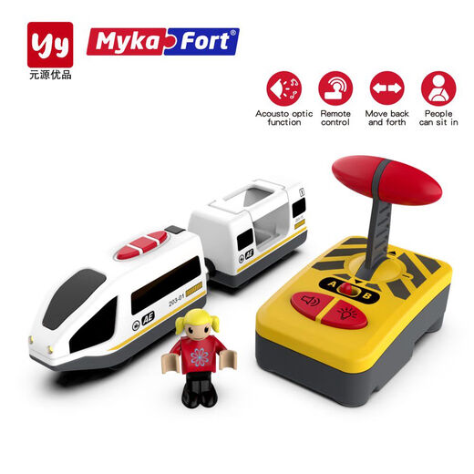 Mykafortg.32 McAvo Fernbedienung Elektrische Zug -Zug -Kinderspielzeugkenntnisse mit Hapebrio Wooden Track Color Box 90995 Fernbedienung Dampfzug Set nicht offizieller Standard