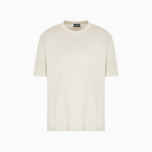 Armani T-shirt Spring and summer new men's short-sleeved simple casual round neck short-sleeved T-shirt top Men's Beige EM001070 AF13747 U1098 S
