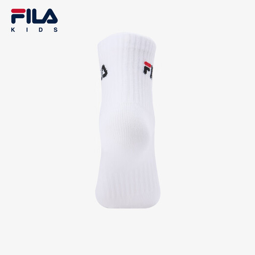 FILA antibacterial children's socks 2025 autumn new casual elastic mid-waist socks for boys and girls, standard white-WT 1-3 years old S