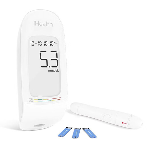 iHealthiHeath血糖仪AG607 AG605 AG695 EGS-2000试纸 AGS-1000 50试纸+50采血针+50棉片 含血糖仪