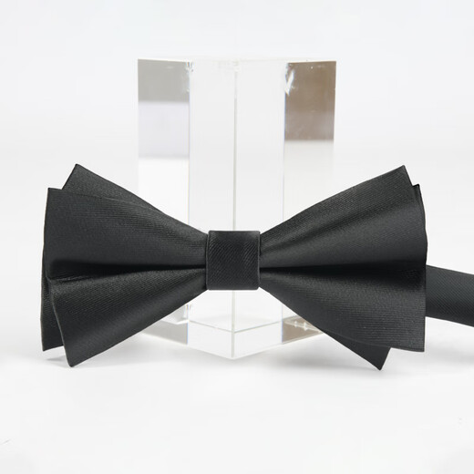 GLO-STORY gift box men's bow tie groomsmen formal wedding British bow MLD824065 black-double knot