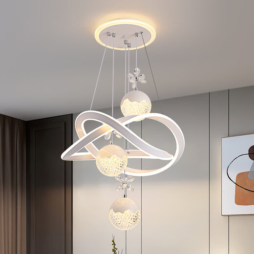 Restaurant Kronleuchter moderner einfacher Esszimmer Esstisch Lampe Bar Internet Promi Schlafzimmer Kronleuchter Verstellbares Neue Zhongshan Lampe 12099y Weiß 50 cm Durchmesser-Drei Farben ohne Stange