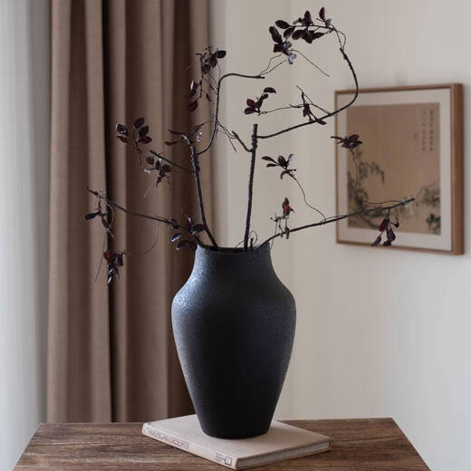Fantasy French style ceramic vase Japanese retro living room flower arrangement hydroponic white flower utensil decorative ornaments 3897 Wasabi black