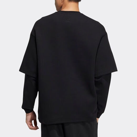 Adidas NEO men and women's same style 2025 new sportswear fake two-piece outdoor casual pullover sweatshirt IQ1585 M (175)
