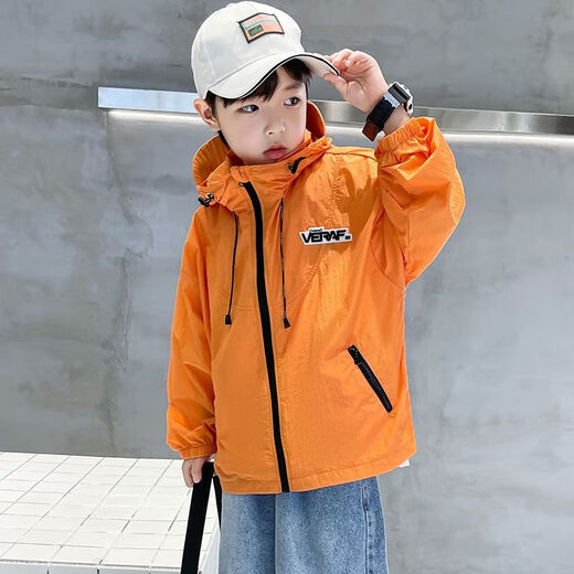 Boys' sun protection clothing jacket thin 2025 new medium and large children's summer boys' sun protection clothing gray 150