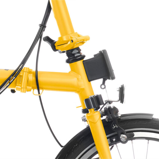 BROMPTON Xiaobu Bicycle C Line 25 new ultra-light and portable 6-speed commuting leisure variable speed folding bicycle men's and women's bicycle Bumblebee Yellow 16 inches low handlebar