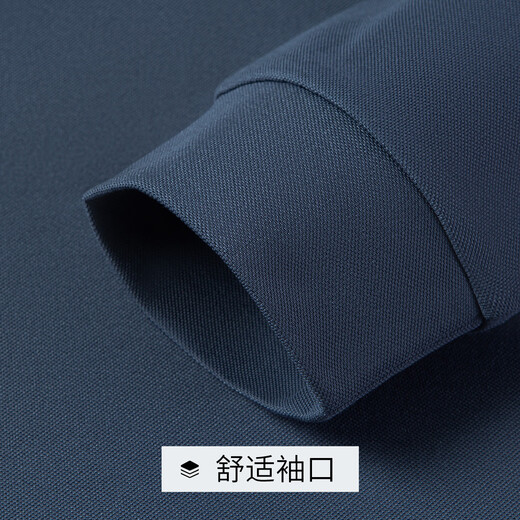 Rich mulberry silk long-staple piqué cotton men's polo shirt men's autumn middle-aged business casual long-sleeved T-shirt men