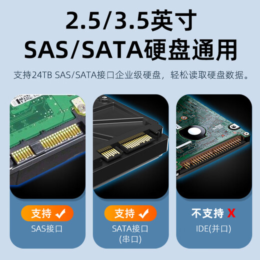 Maiwo Festplattenbox Basis SAS/SATA Festplatten-Board USB3.0 Laptop Desktop Host 2.5/3,5-Zoll