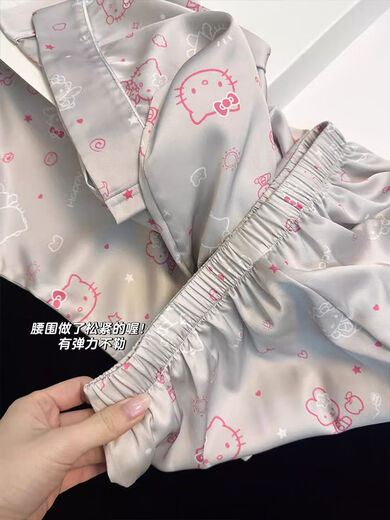 Orende French High-End Hellokitty Ice Silk Pyjamas für Frauen im Sommer kann neuer Stil im Internet im Internet-Kleidungsstil FY-3937 [Kurzärärmel-Shorts] XL [Empfohlen 120-135 Jin [Jin Equals gleichen 0,5 kg] getragen werden]