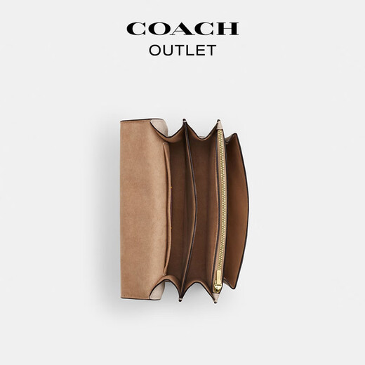 COACH Gift Outlet Women's Bag Color Blocking Classic Logo KLARE No. 21 Flip Shoulder Crossbody Bag Commuting IM/Sand Yellow/Brown Yellow